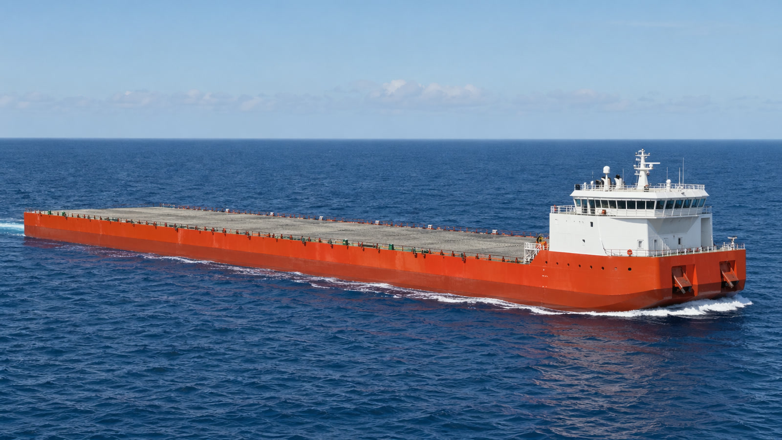 32,000 DWT forward-driven self-propelled deck barge newbuild